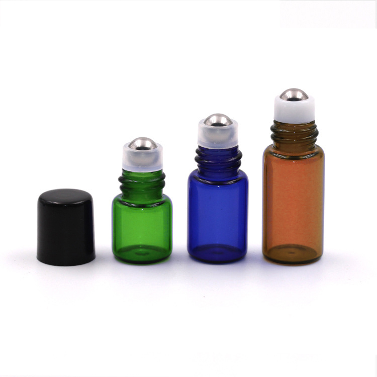 1ml 2ml 3ml colorful glass roller ball perfume glass roll on bottle for essential oil