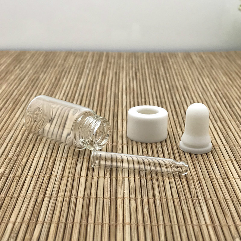 1ml 2ml 3ml empty mini glass dropper bottle sample essential oil bottle