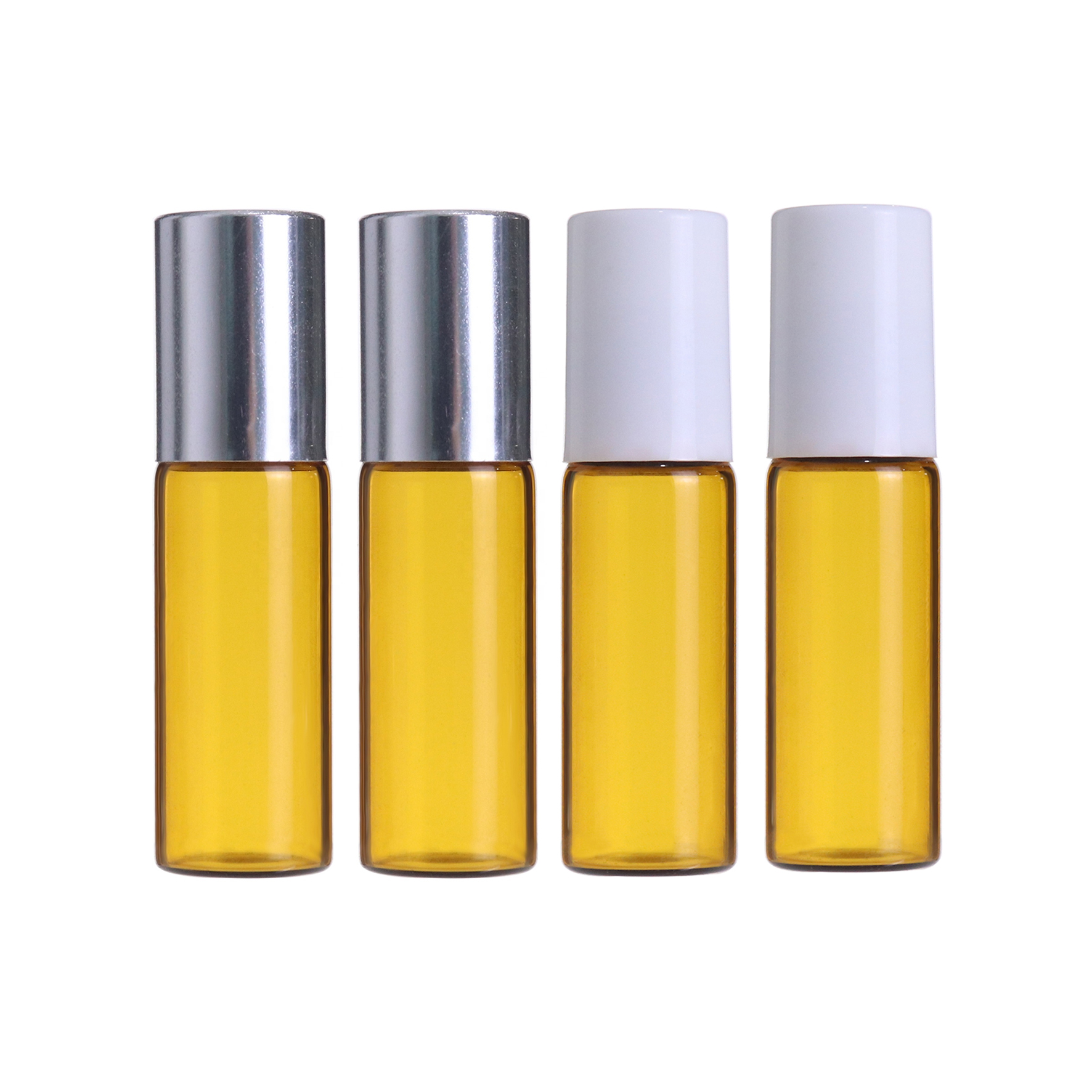 1ml 2ml 3ml mini empty blue amber roll on glass bottle perfume for essential oil with stainless steel roller ball black lid