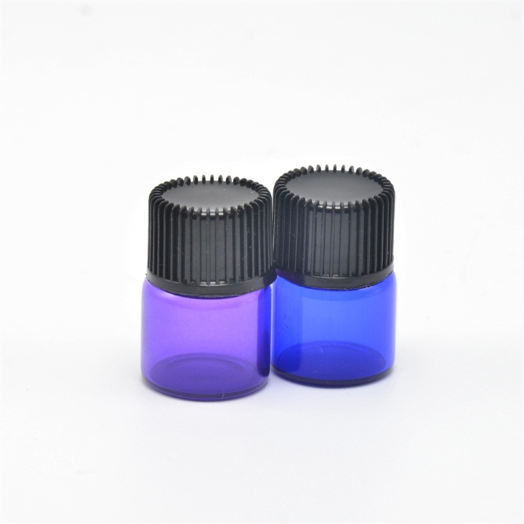 1ml 2ml 3ml small sample essential oil glass vial bottles with black cap