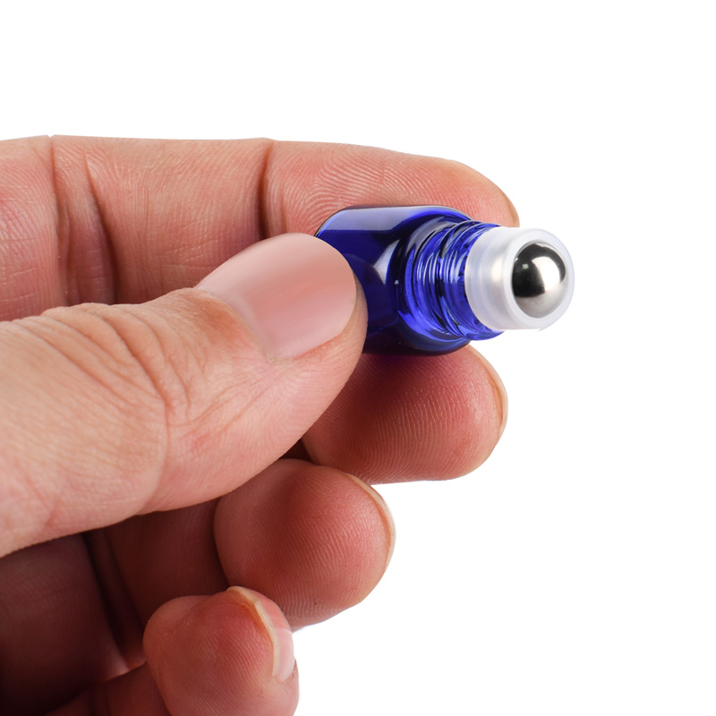 1ml 2ml 3ml transparent pink blue green amber glass roller bottle Essential oil lip perfume glass roll on bottle