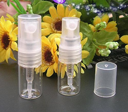 1ml 2ml Atomizer Vial Glass bottle Spray Refillable Perfume Empty Sample Bottle Clean Cloth Free 3ML Pipette for Travel Party