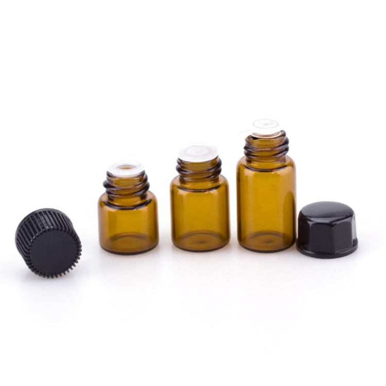 1ml 2ml Glass Amber Vial Dram Small Mini Essential Oil Bottle