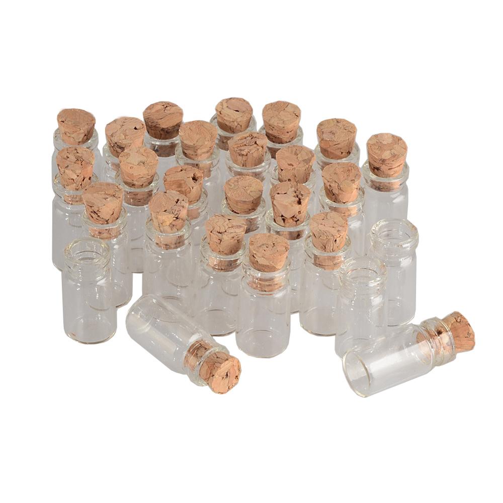 1ml 2ml Mini Glass Bottles Pendants With Corks Rubber Stopper Small Bottle Decoration Crafts Vials Jars Gift DIY Wholesa Bottles