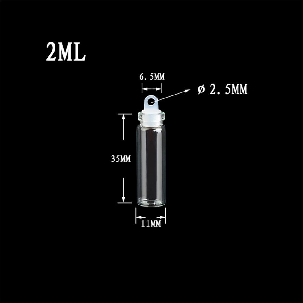 1ml 2ml Mini Glass Bottles Pendants With Corks Rubber Stopper Small Bottle Decoration Crafts Vials Jars Gift DIY Wholesa Bottles
