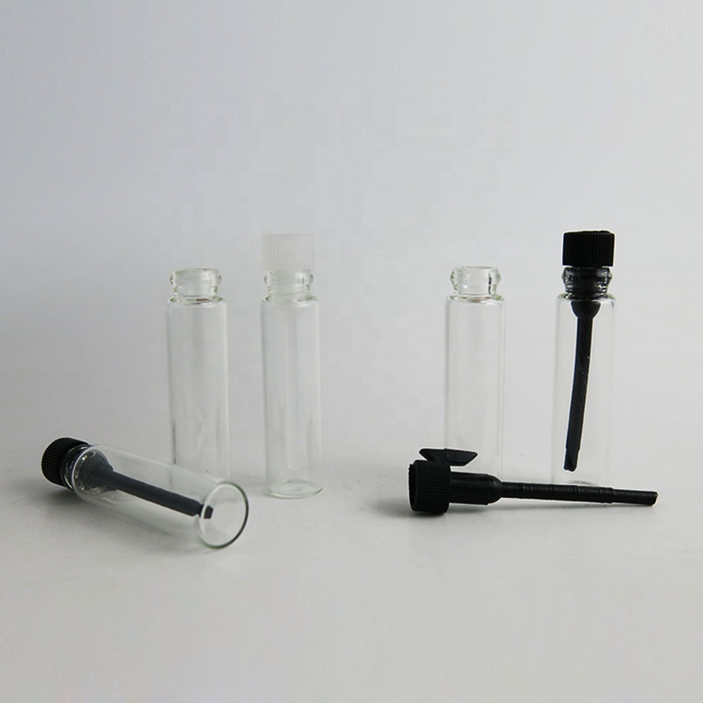1ml, 2ml Mini Logo Printed Glass Perfume Tester Bottles