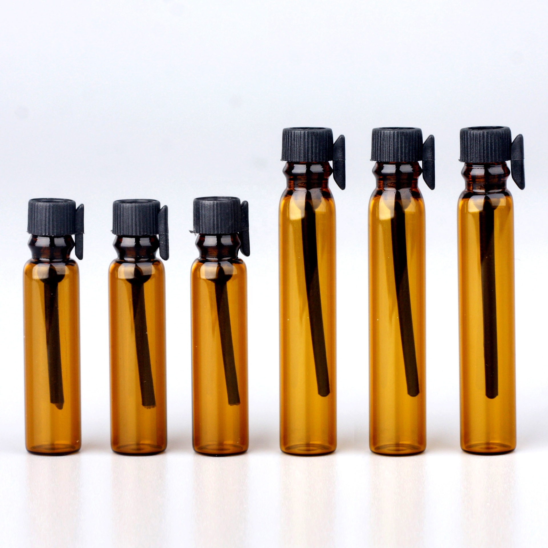 1ml 2ml Mini Logo Printed amber Glass Perfume Tester Bottles
