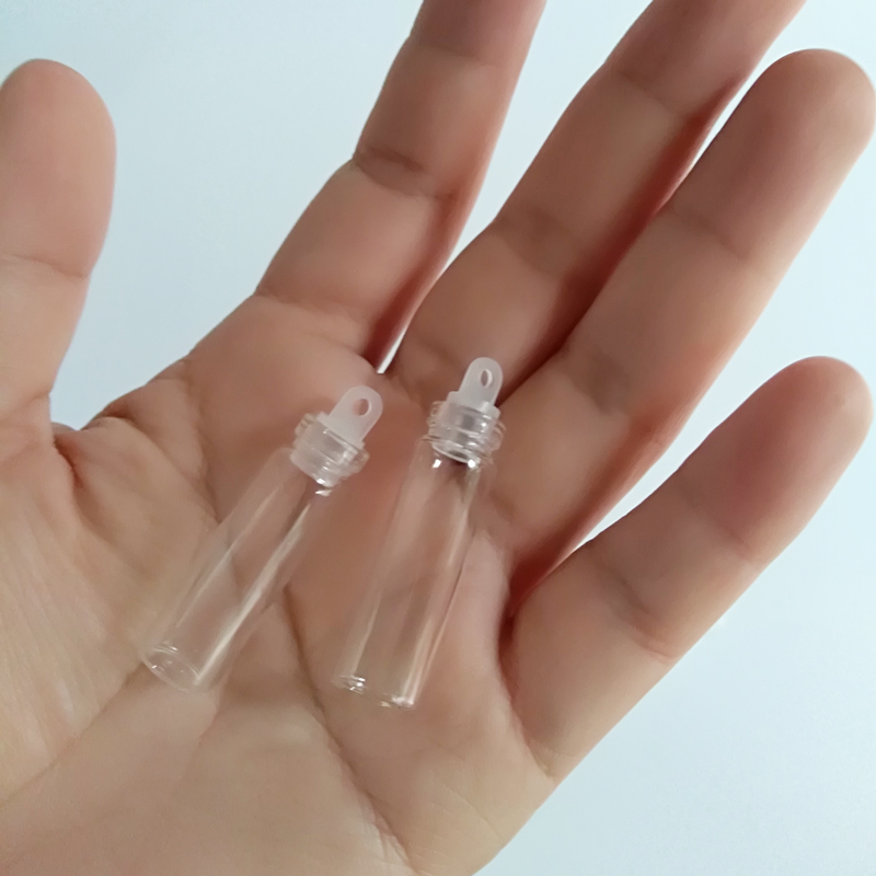 1ml/2ml Mini clear 11mm diameter Bottles Empty Wishing Gift Bottle Decoration Crafts Vials Jars Glass bottle with plastic lid