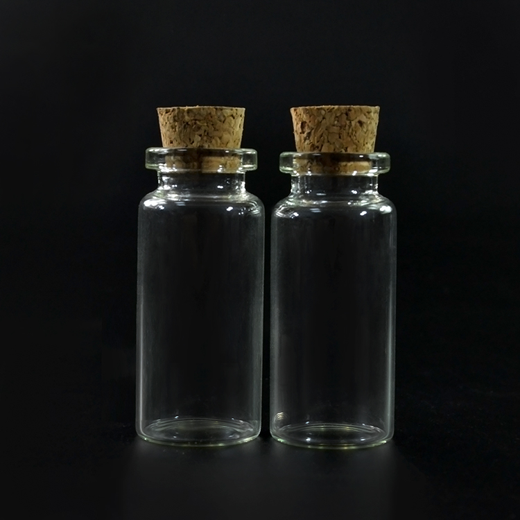 1ml 5ml 10ml 15ml 20ml 30ml 50ml 60ml clear wishing bottle glass vial with wooden cork stopper