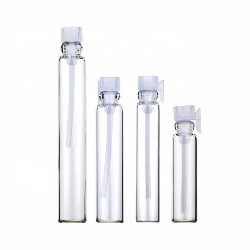 1ml Clear Amber Small Vial For Essential Oil Perfume Test Bottle Mini Sub Glass Tube For Perfume Sample