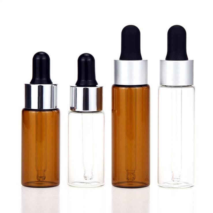 1ml Mini Amber Glass Vial Bottles with Orifice Reducer and Cap for Essential Oils Colognes Perfumes