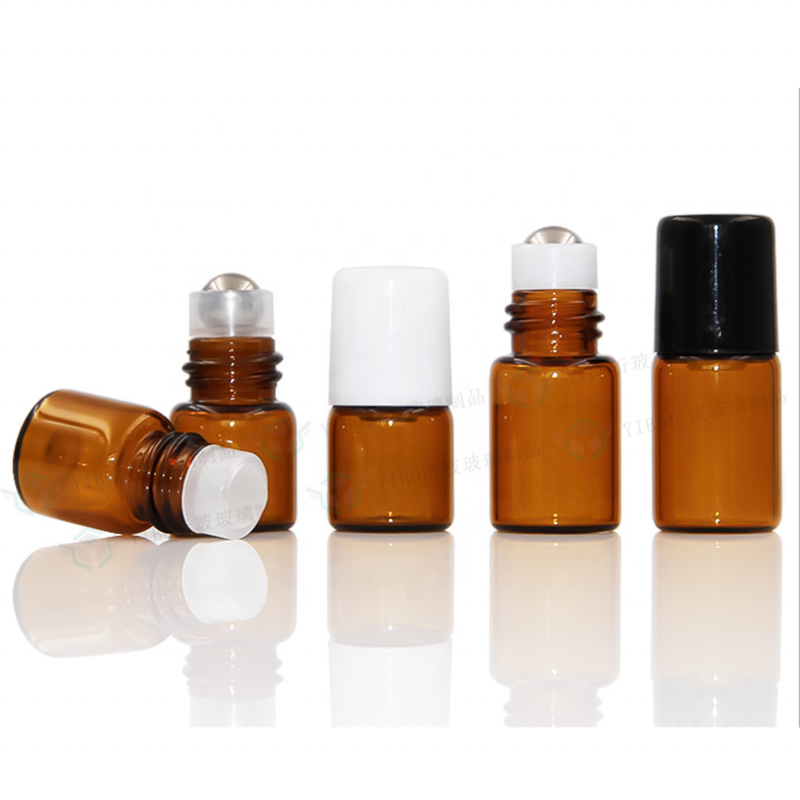 1ml Mini Amber essential oil glass vials bottle perfume glass bottles (NRB12)