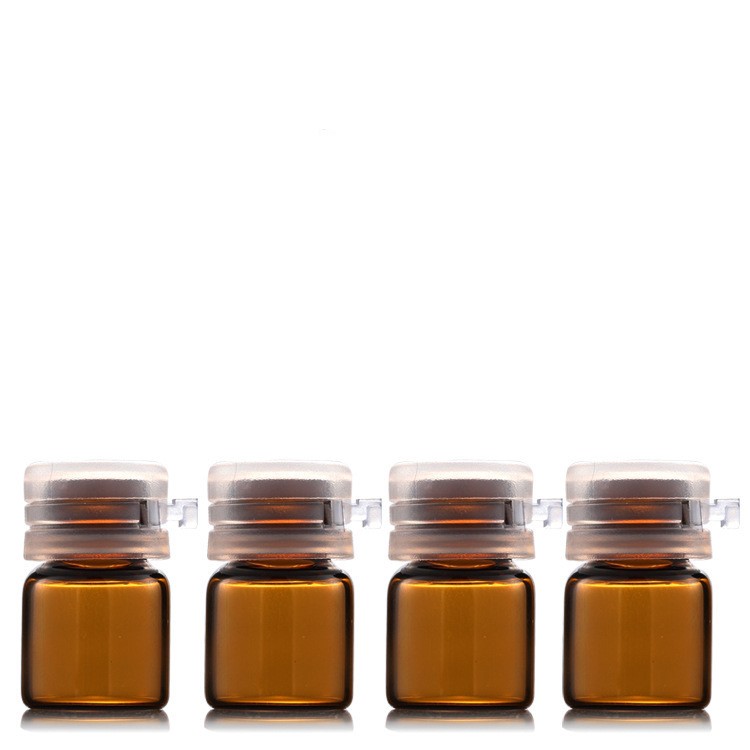 1ml Portable Glass Bottle for Essential Oil tamper proof cap sample bottle amber color