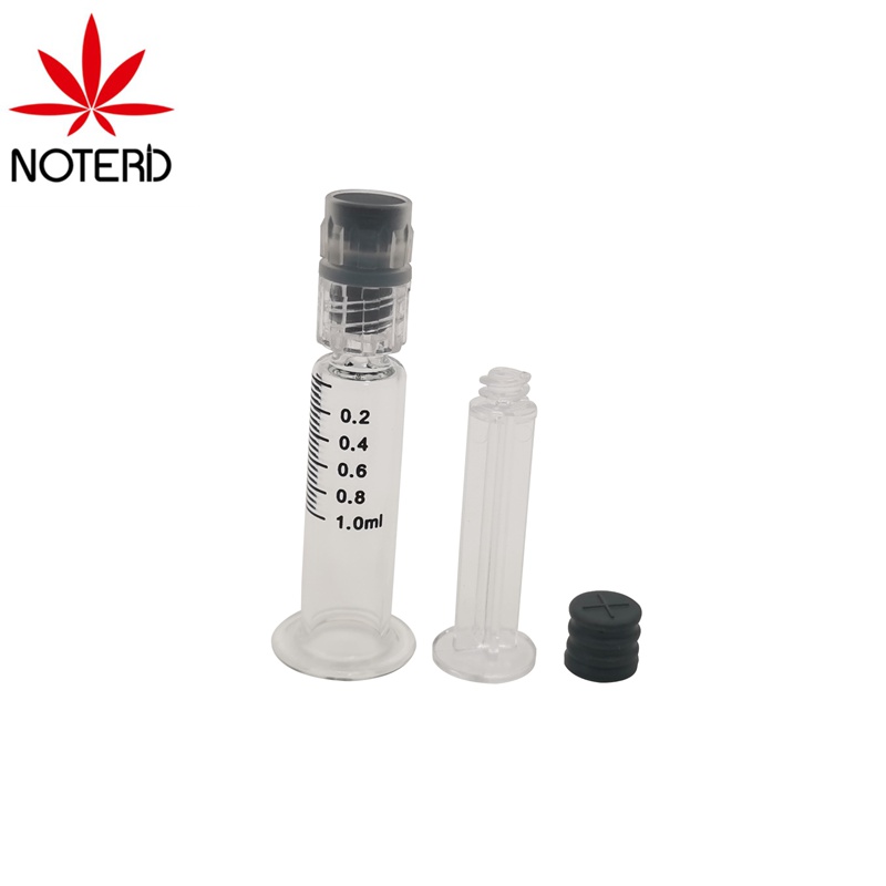 1ml cbd thc oil luer lock glass syringe for refilling vape cartridges