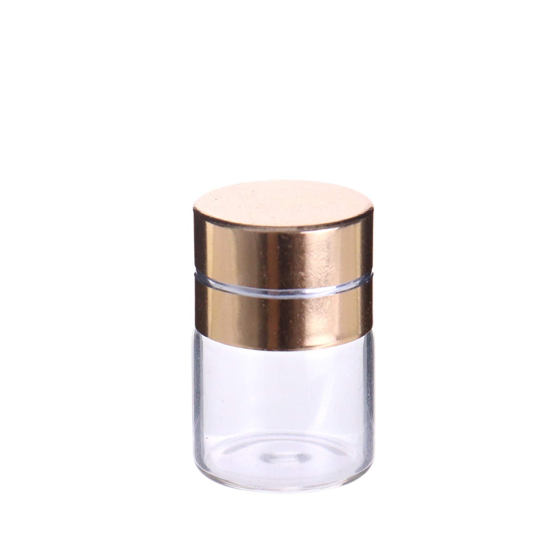 1ml clear empty sample perfume glass bottle with golden screw cap