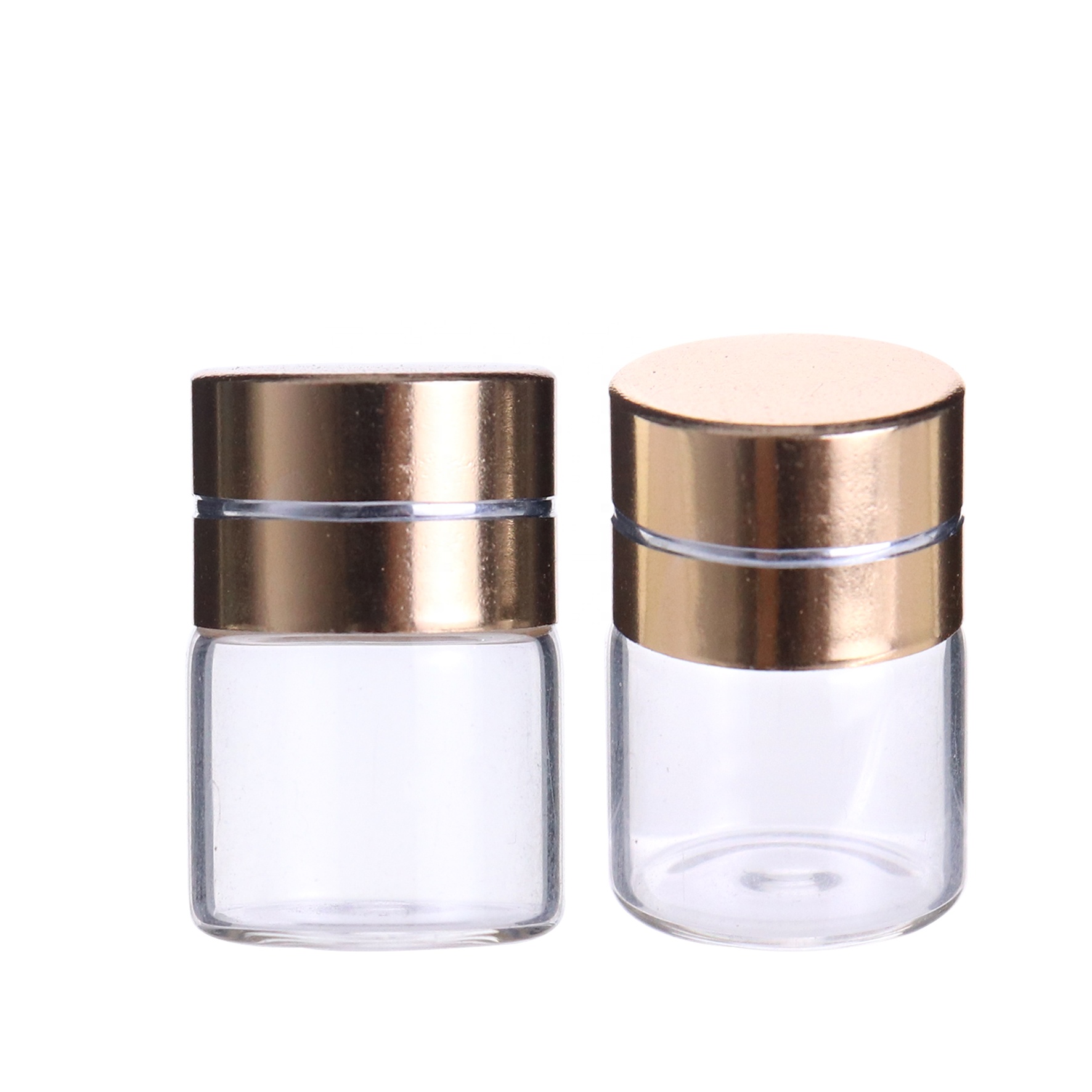1ml clear empty sample perfume glass bottle with golden screw cap