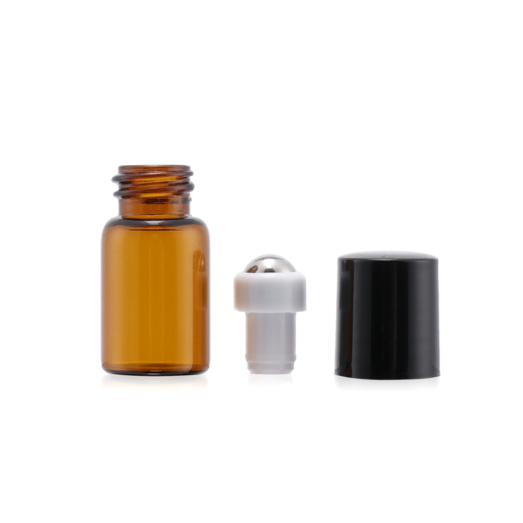 1ml mini Clear Glass Essential Oil Roller ball Bottles Glass Roll on Bottles