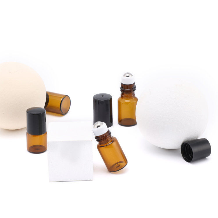 1ml mini Clear Glass Essential Oil Roller ball Bottles Glass Roll on Bottles