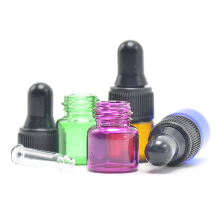 1ml mini essential oils vials perfume glass dropper bottles