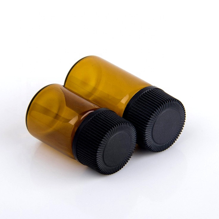 1ml small amber glass container white black cap 1ml mini sample bottles essential oil glass bottle
