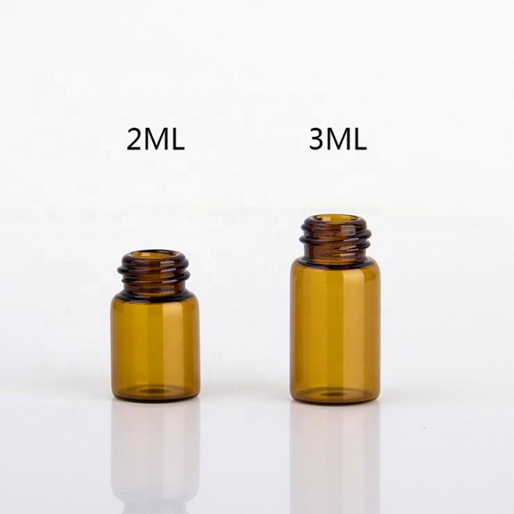 1ml small amber glass container white black cap 1ml mini sample bottles essential oil glass bottle