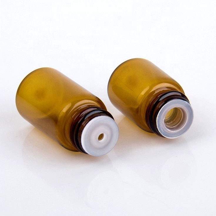 1ml small amber glass container white black cap 1ml mini sample bottles essential oil glass bottle
