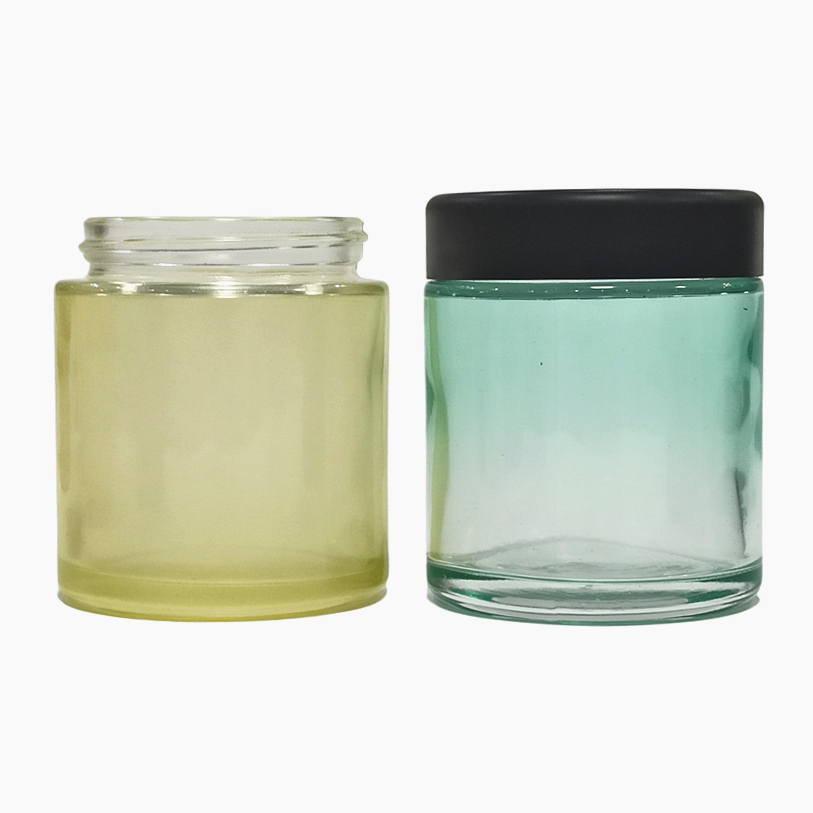 1ounce 2 ounce 3 ounce 4 ounce wide mouth clear airtight childproof lid weed storage glass container jars with CR black cap