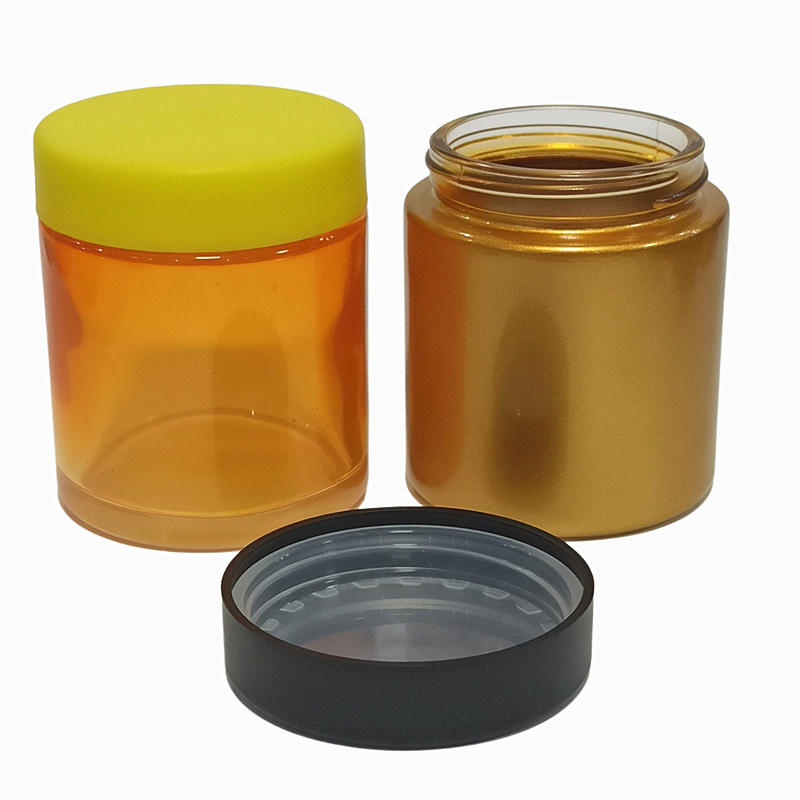 1ounce 2 ounce 3 ounce 4 ounce wide mouth clear airtight childproof lid weed storage glass container jars with CR black cap