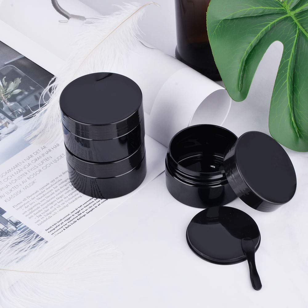 1oz 1.5oz 1.7oz 2oz  Round Black PET Empty Cosmetic  Butter Bath Sugar Salt Scrubs Containers jar