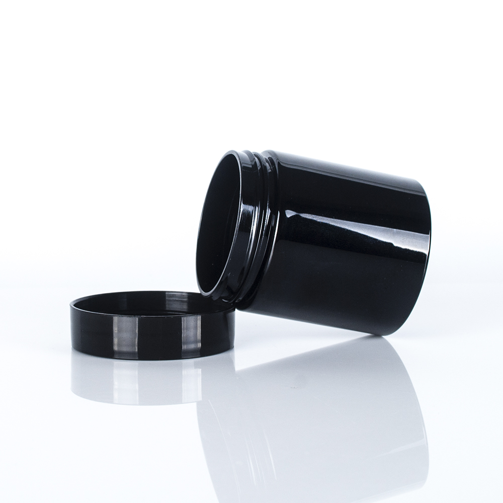 1oz 1.5oz 1.7oz 2oz Round Black PET Empty Cosmetic Butter Bath Sugar Salt Scrubs Containers jar
