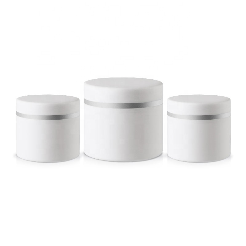 1oz 1.7oz 30ml 50ml Empty Lotion Scrub Cream Containers White Double Wall Straight Base Cream Jar With Lids and Inner Liner
