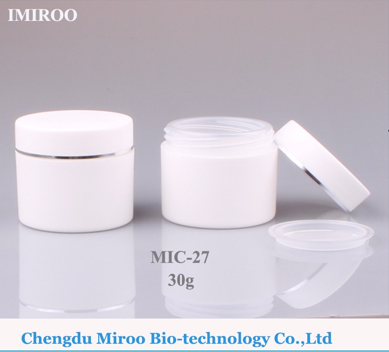 1oz 1.7oz 30ml 50ml Empty Lotion Scrub Cream Containers White Double Wall Straight Base Cream Jar With Lids and Inner Liner