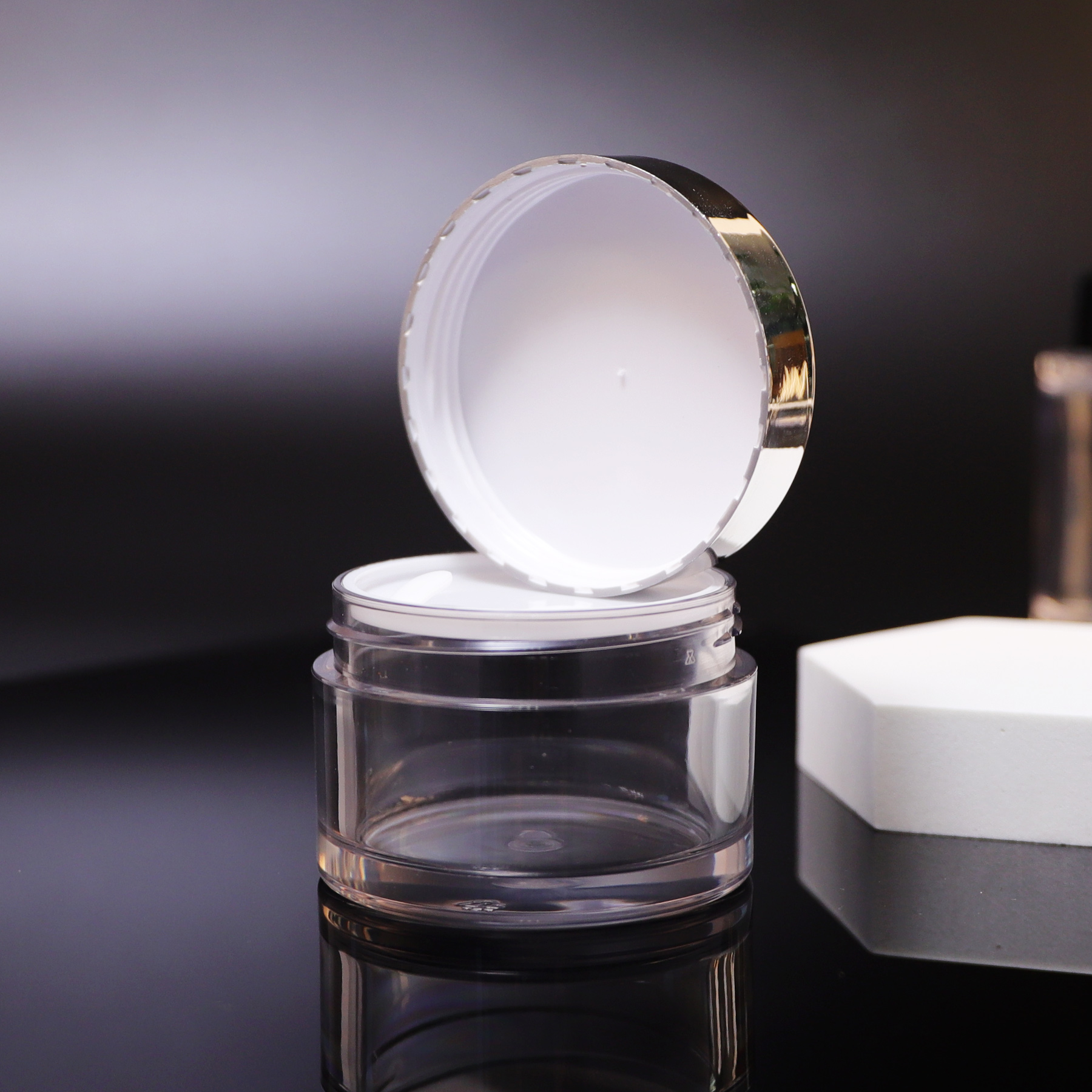 1oz 15g 30g Wholesale Custom Cosmetic Containers Clear Plastic Jar PET Luxury Cream Container Pot
