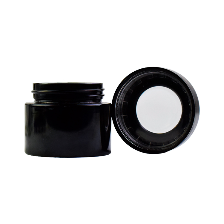 1oz 2 3 4oz custom logo child resistantl Magnifying lid proof container glass jar printed cap hemp jar packaging