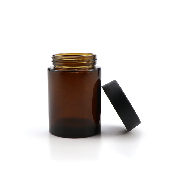 1oz 2 oz 3oz 4oz custom logo child resistant cap weed amber glass jar for weed