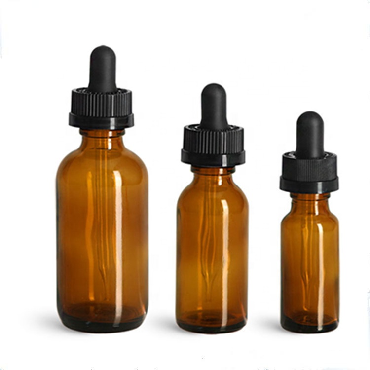1oz 2 oz 4 oz.5oz cobalt blue/amber/brown/clear long pipette childproof boston round glass dropper bottles 30ml