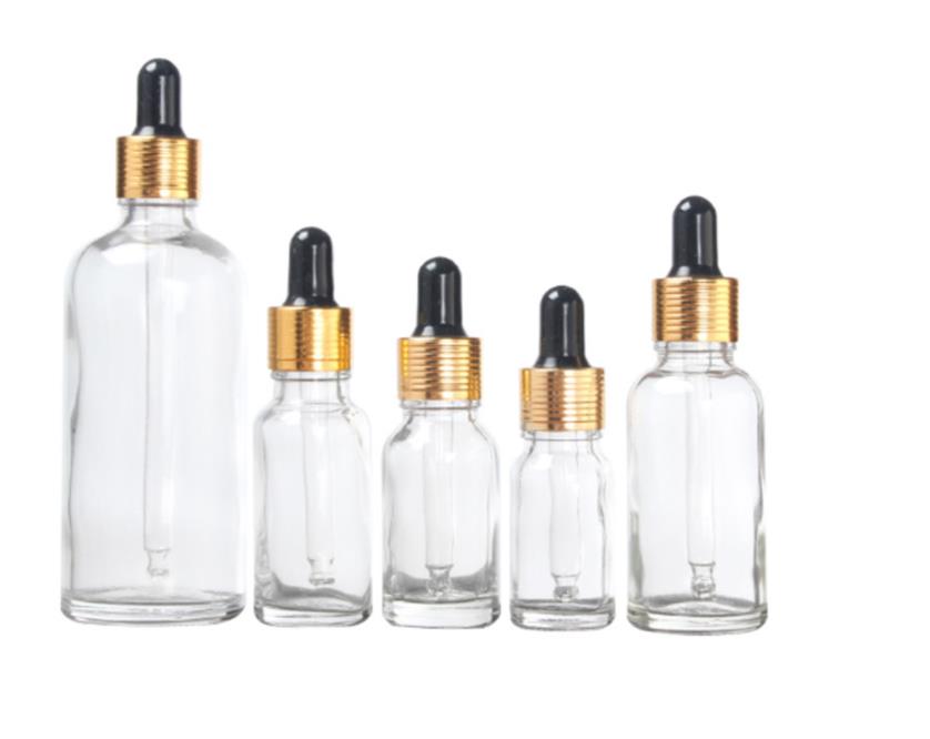 1oz 2 oz 4oz 5 oz Frosted Amber Clear Blue Black Boston Round Glass Bottles with Childproof Dropper