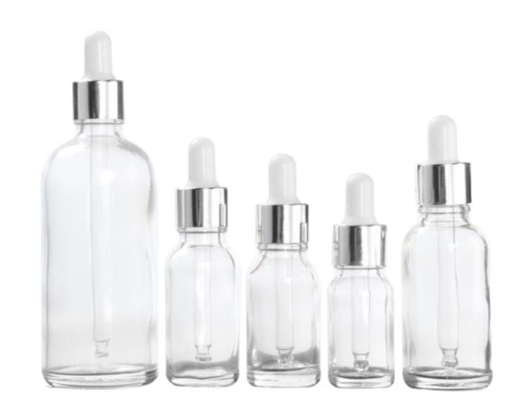 1oz 2 oz 4oz 5 oz Frosted Amber Clear Blue Black Boston Round Glass Bottles with Childproof Dropper