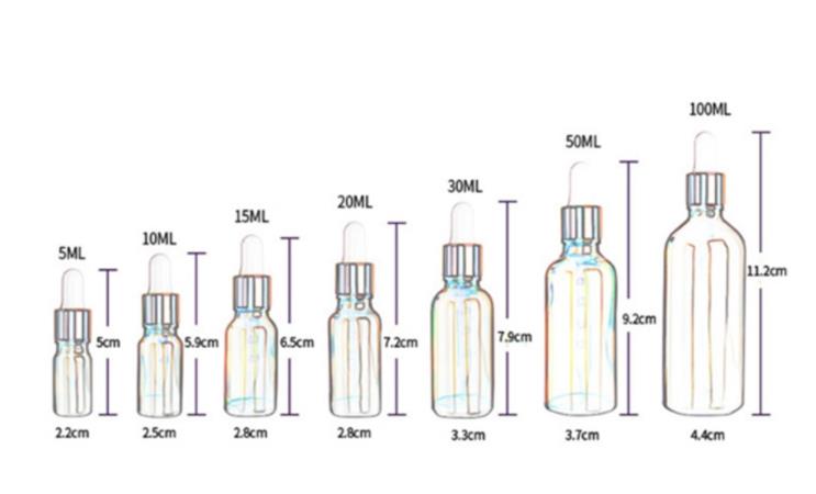 1oz 2 oz 4oz 5 oz Frosted Amber Clear Blue Black Boston Round Glass Bottles with Childproof Dropper