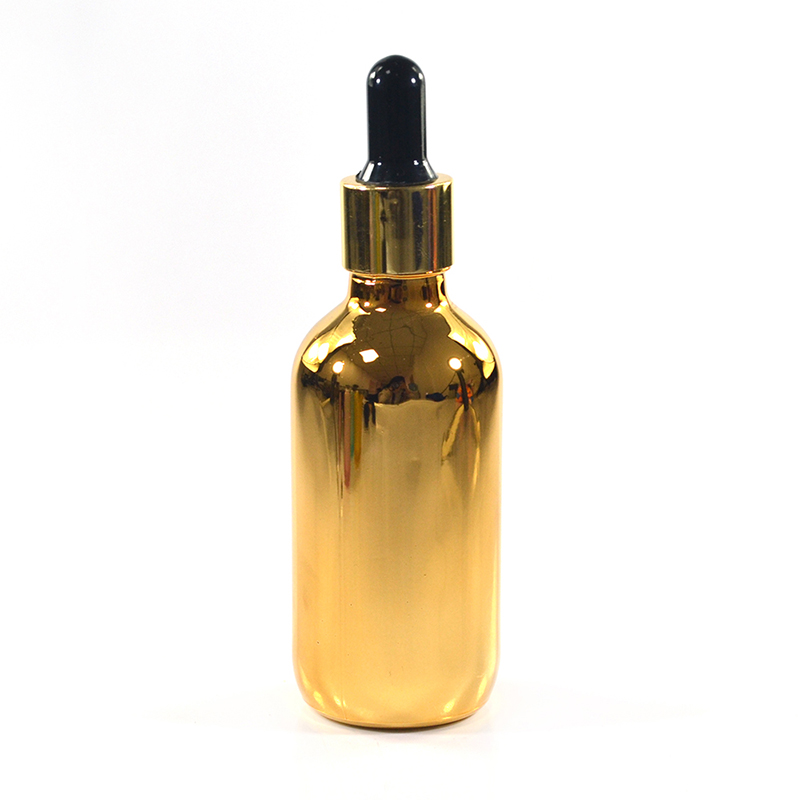 1oz 2 oz 50ml hair oil bottle with dropper cosmetics eye glass dropper bottles gold colour