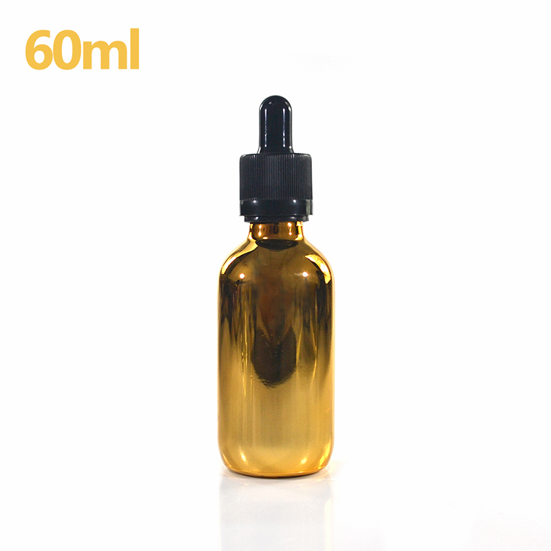 1oz 2 oz 50ml hair oil bottle with dropper cosmetics eye glass dropper bottles gold colour