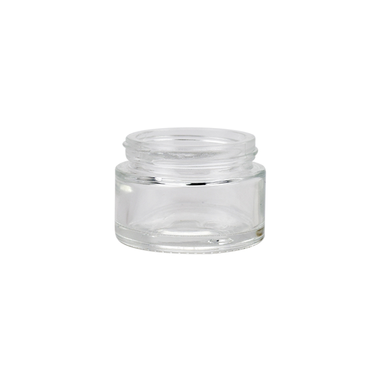 1oz 20ml 30ml 50ml custom design medicine clear round glass jar for weeds herbs skin cream mask bottle with child proof lid