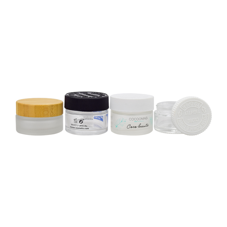1oz 20ml 30ml 50ml custom design medicine clear round glass jar for weeds herbs skin cream mask bottle with child proof lid