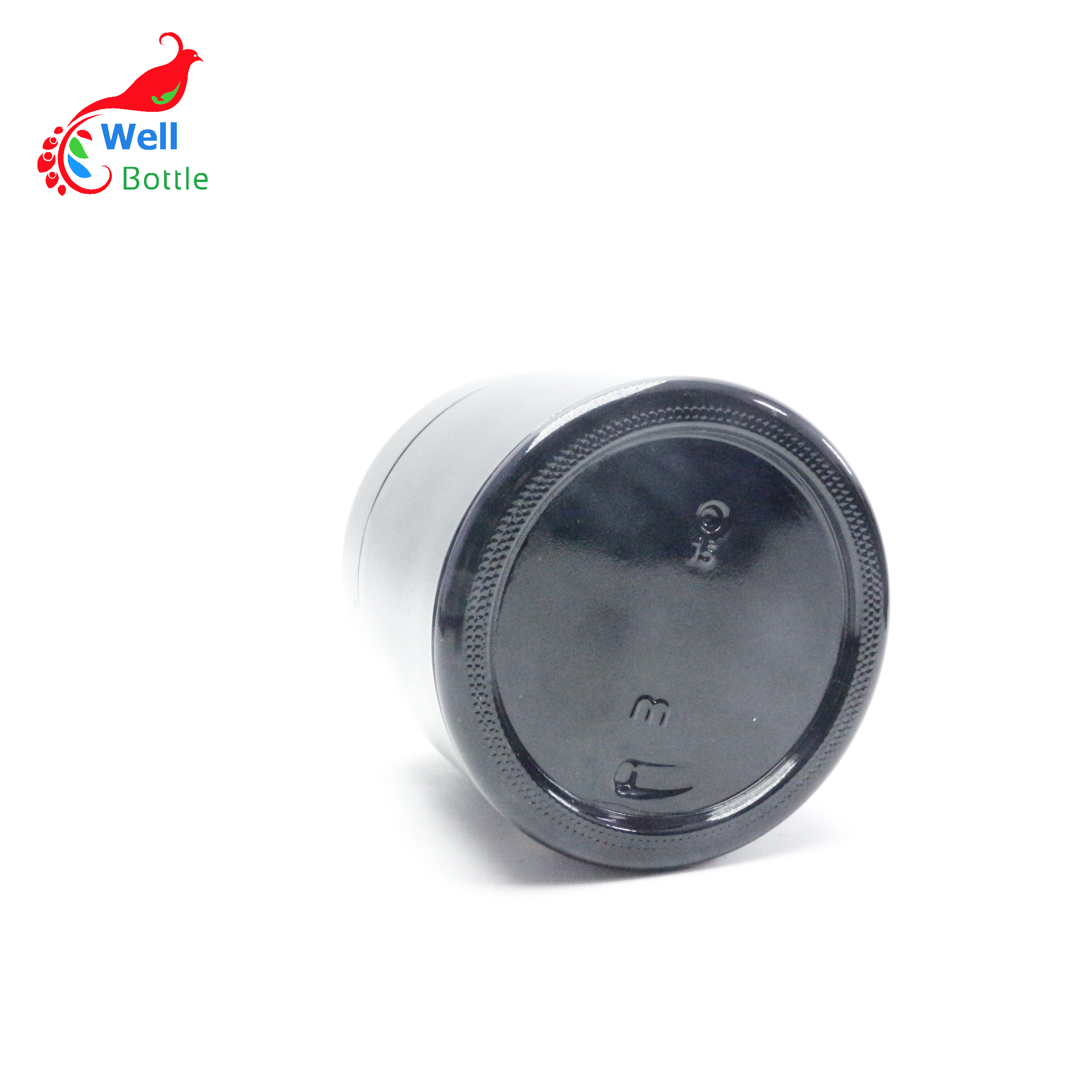 1oz 2oz 200ml 250ml Herbal black jar glass uv violet stash container with ARC cap for cosmetic DV225E