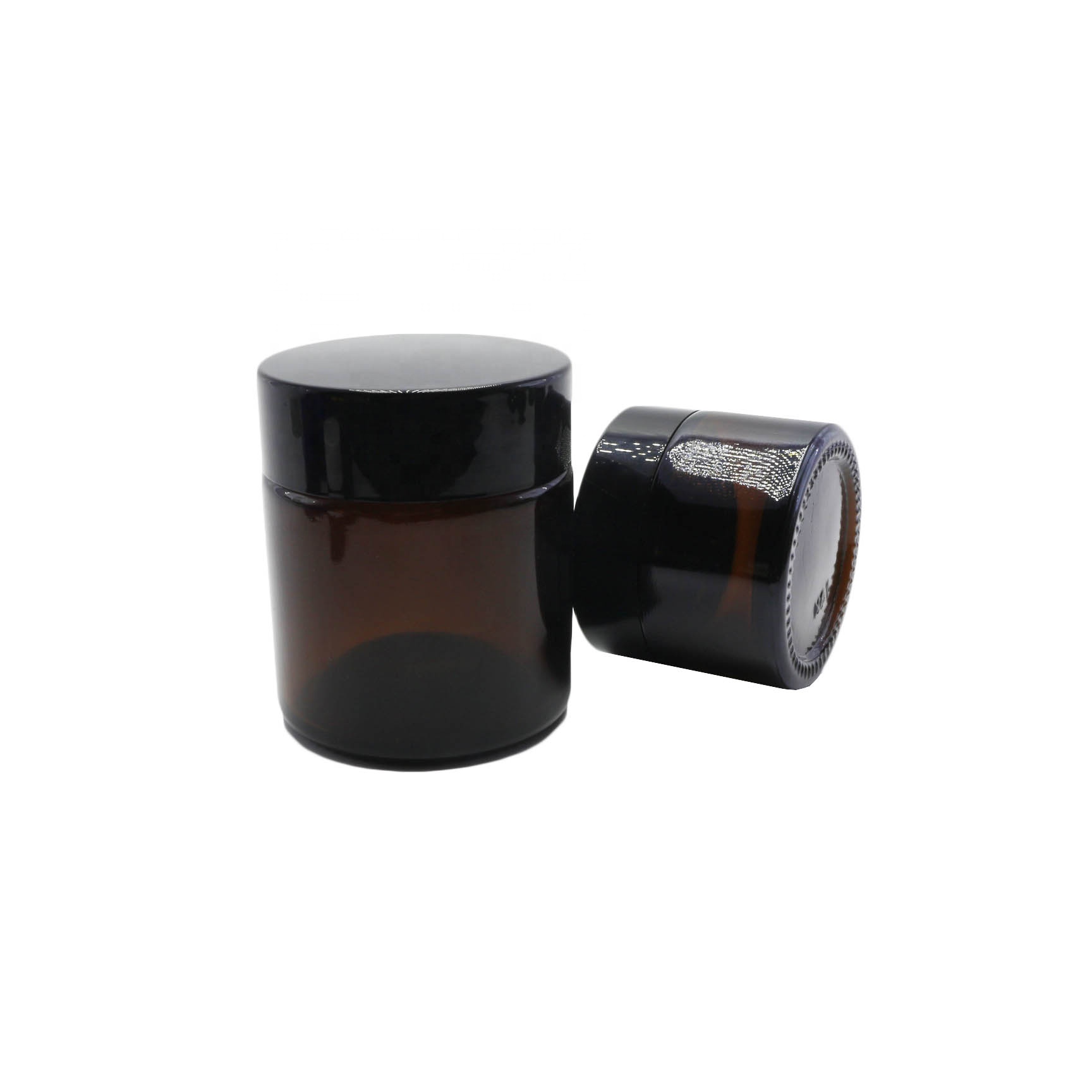 1oz 2oz 20ml 30 ml 50ml 60ml 100ml empty cosmetic cream amber glass jar with aluminum metal lid GJ-CC36
