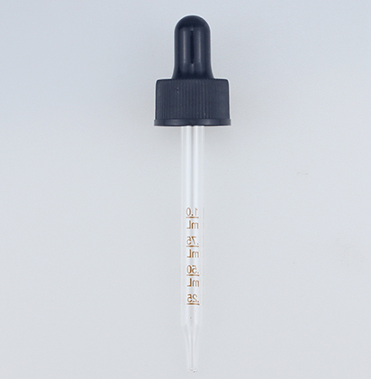 1oz 2oz 30ml 60ml boston round glass essential oil bottle with clear black ribbed dropper cap on sale