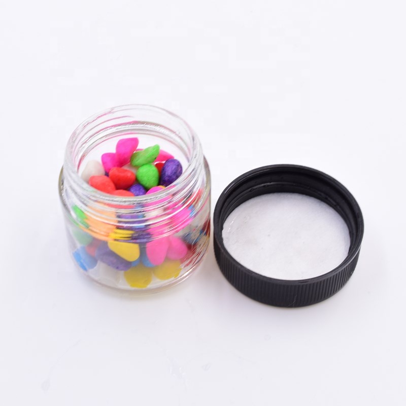 1oz 2oz 30ml 60ml clear round hemp cosmetics cream jar containers flower packaging cbd child proof lid child resistant glass jar