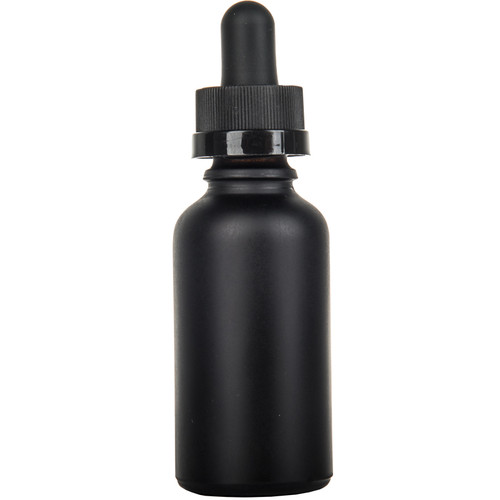 1oz 2oz 30ml 60ml cosmetic essential oil Matt Black Boston Round glass dropper bottle with 1ml Calibrated Glass droppe