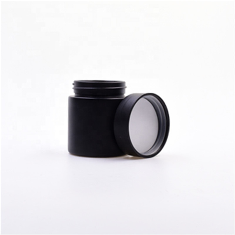 1oz 2oz 3oz 4oz 30ml 60ml 90ml black round cosmetic jars cbd flower packaging candle holder child proof glass jars and bottles