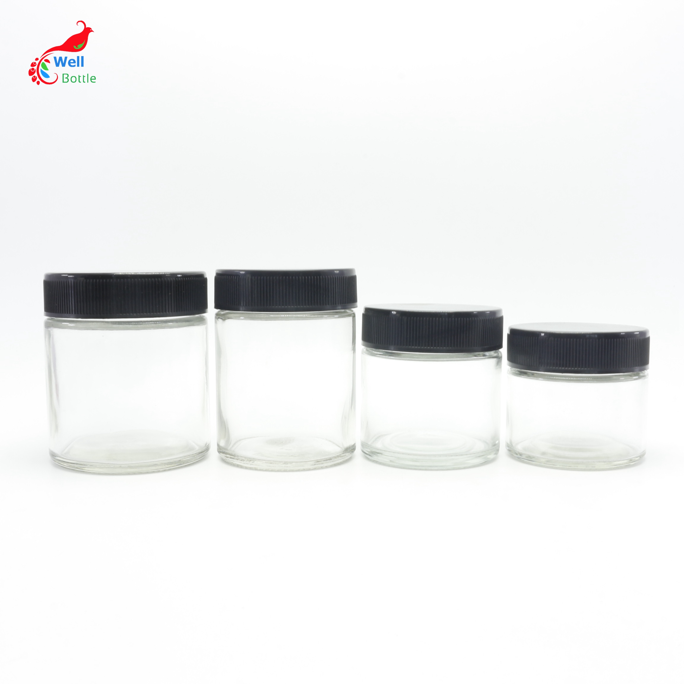 1oz 2oz 3oz 4oz 5g 50g 70g 110g 120ml Children Resistant Container Weeds Jars Childproof Glass Jar With Black Childproof CP-A18